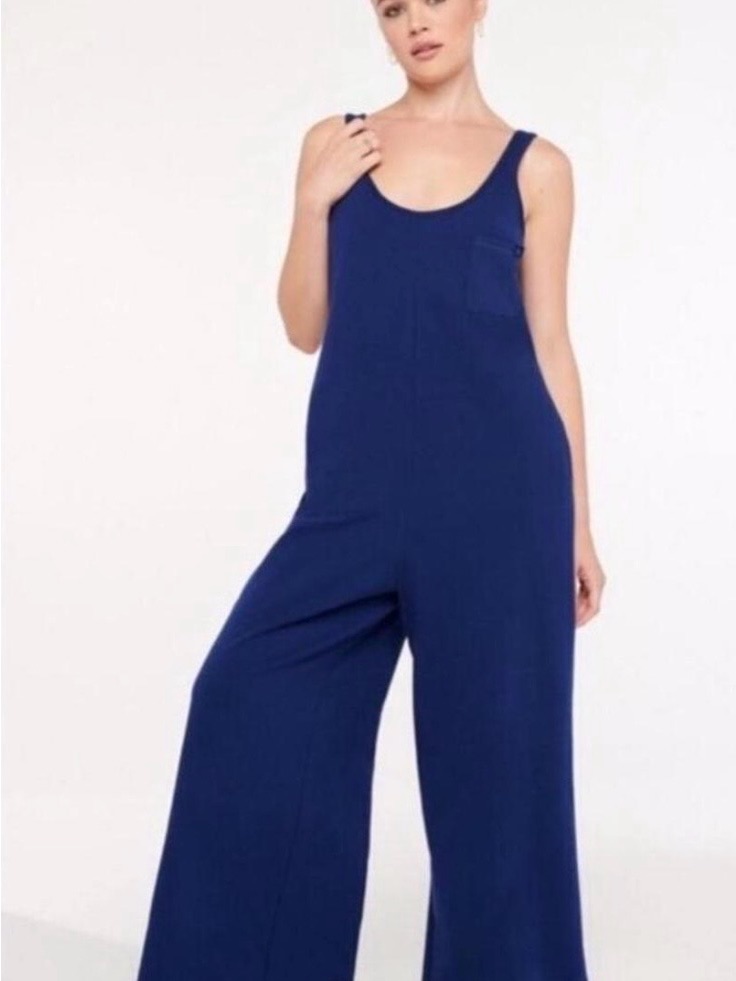 Savage X Fenty Navy Wide-Leg Scoop-Neck Jumpsuit
